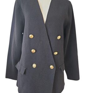Express Women's Black sz XL double breasted gold button blazer career old money
